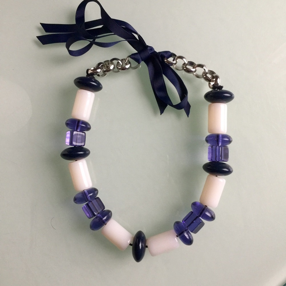 MISSONI VINTAGE GLASS BEAD AND RIBBON NECKLACE